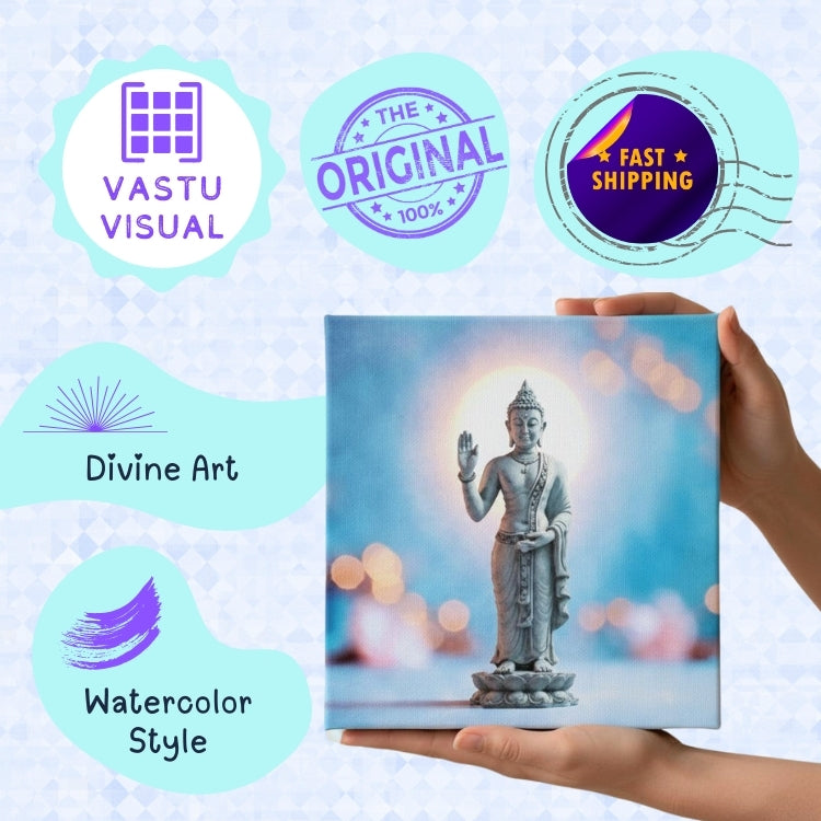 Courage Buddha decor painting promoting fearlessness and inner peace