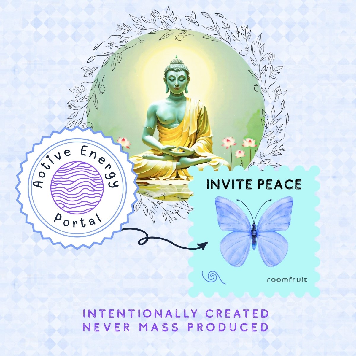 Meditation Buddha art in circular design, ideal for mindfulness decor.