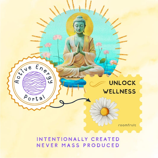 Circular design of mudra canvas painting showcasing meditation wellness art and calm decor.