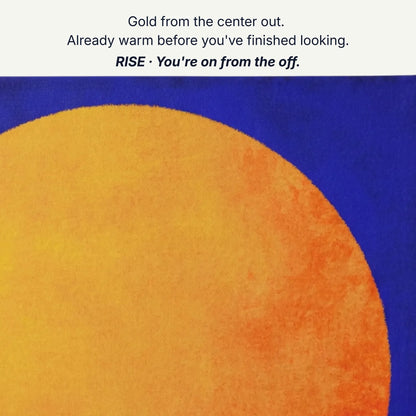 Art to feel motivated every morning, gold from the center out, already warm before you've finished looking, sun canvas detail by RoomFruit