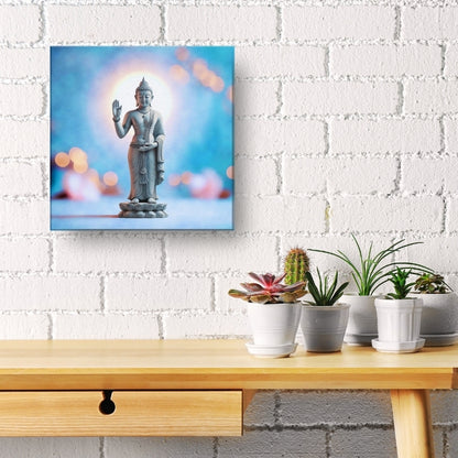 Buddhist symbols wall art featuring Abhaya Buddha for peace and meditation
