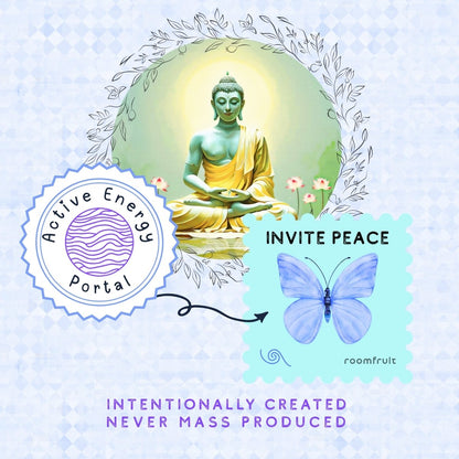 Meditation Buddha art in circular design, ideal for mindfulness decor.