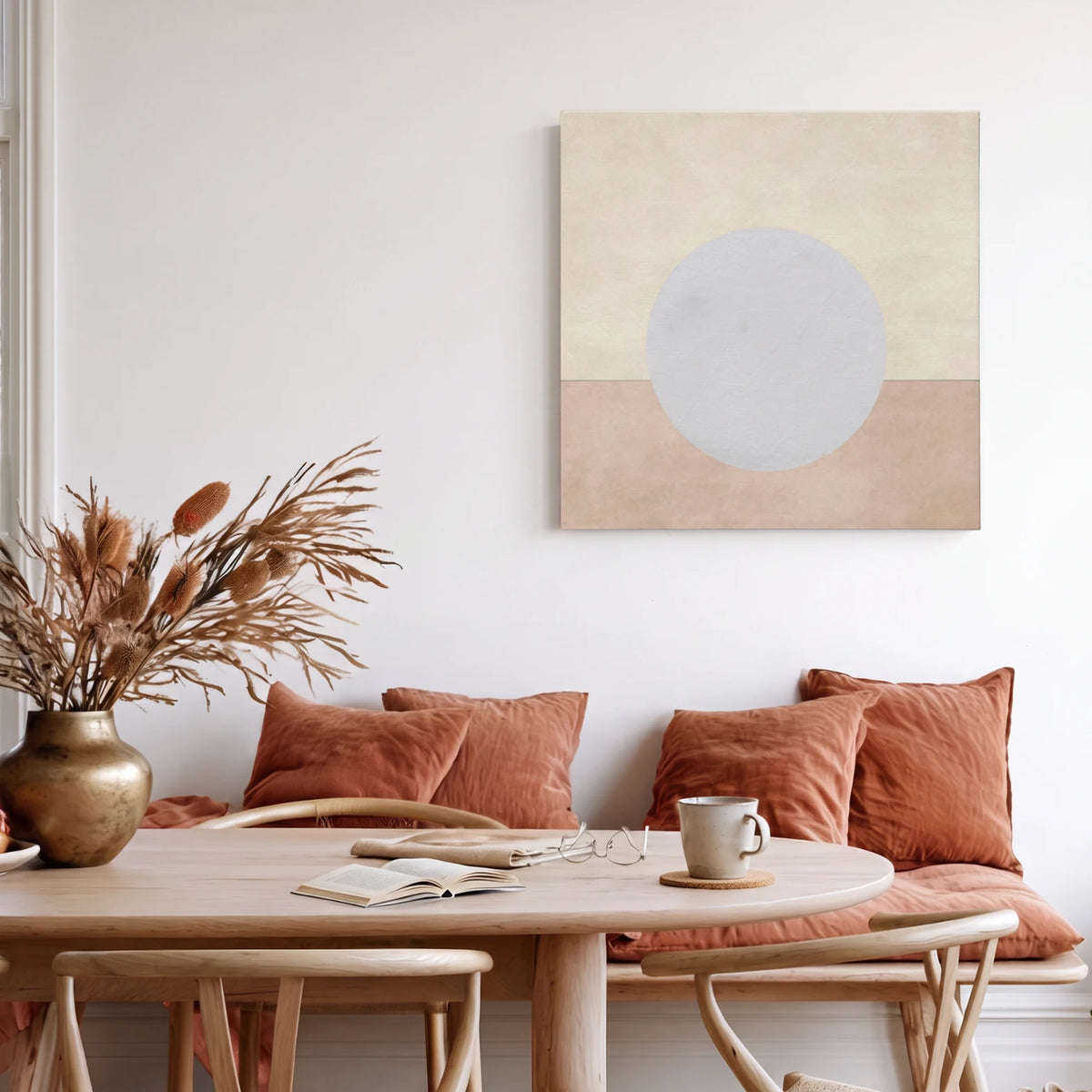 ENOUGH Moon canvas wall art dining