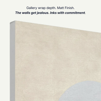 Canvas wall art gallery wrap depth with matt finish and archival inks, side profile of moon print