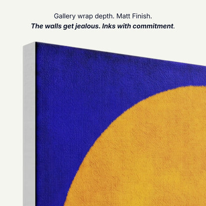 Canvas wall art gallery wrap depth with matt finish and archival inks, side profile of sun print