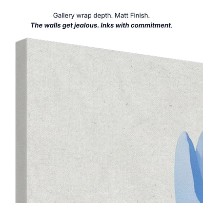 Canvas wall art gallery wrap depth with matt finish and archival inks, side profile of tulip print