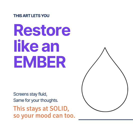 Restore like a Fire — RoomFruit SOLID mood canvas wall art, fire line illustration