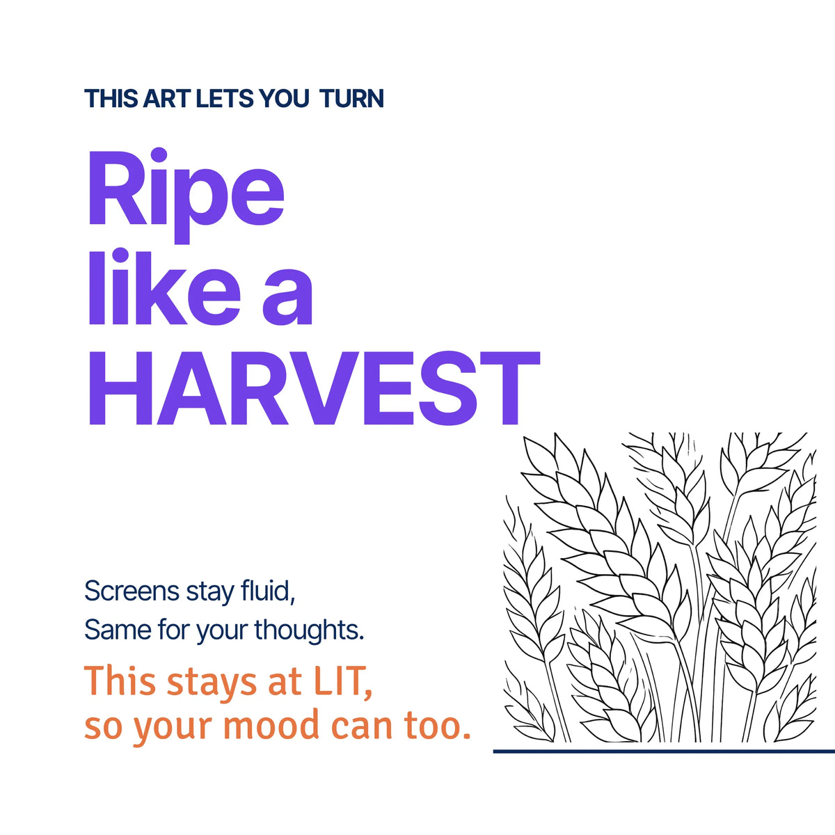 Turn Ripe like a Harvest — RoomFruit LIT mood canvas wall art, harvest line illustration