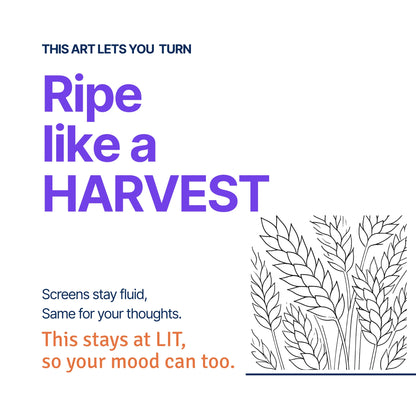 Turn Ripe like a Harvest — RoomFruit LIT mood canvas wall art, harvest line illustration