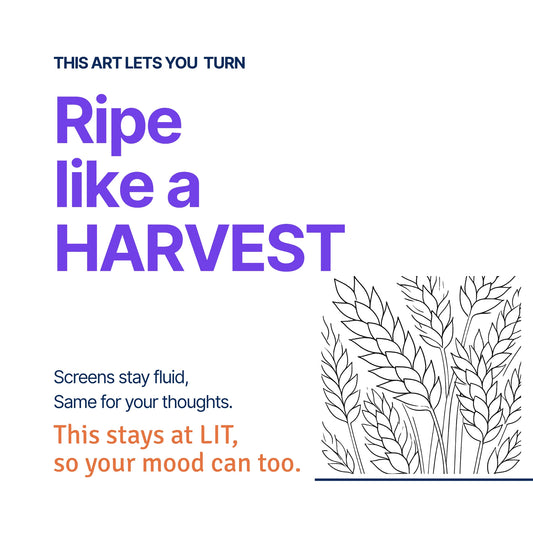 Turn Ripe like a Harvest — RoomFruit LIT mood canvas wall art, harvest line illustration