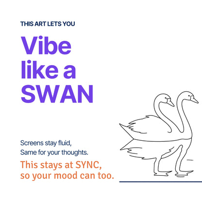 Vibe like a Swan — RoomFruit SYNC mood canvas wall art, swan line illustration