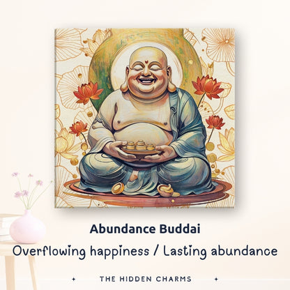 spiritual meaning of Financial Buddha painting featuring feng shui prosperity and wealth energy decor