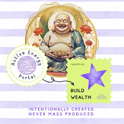 Abundance Laughing Buddha canvas art for wealth magnetism and prosperity