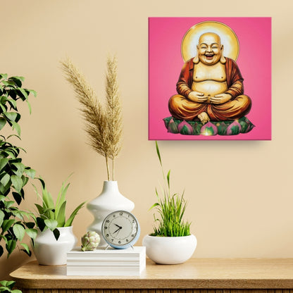 Money Buddha decor art promoting abundance and feng shui wealth energy