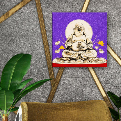 Prosperity Buddha decor canvas featuring wealth attraction and financial feng shuia