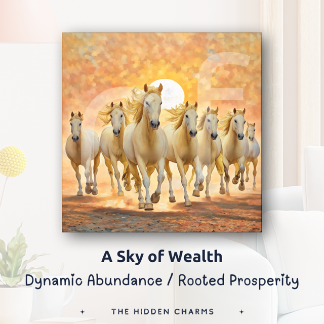 spiritual meaning of 7 white horses Wealth attraction vastu art on wall adds prosperity paintings 