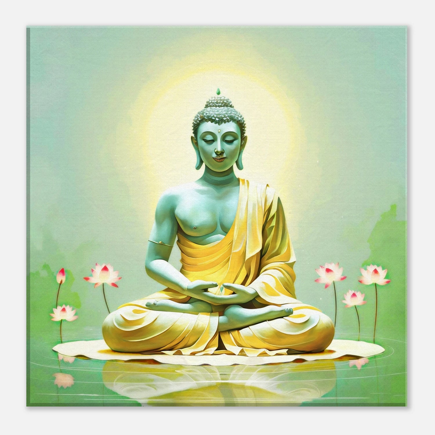 Dhyana Buddha canvas for meditation and spiritual peace, perfect zen wall decor.