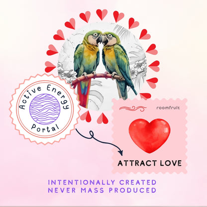 Circular design of colorful bird paintings ideal for feng shui bird art and nature love symbols.