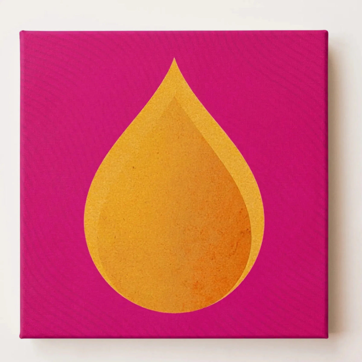 RESTORE Fire, pink and orange abstract canvas wall art, front view