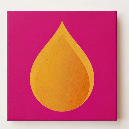 RESTORE Fire, pink and orange abstract canvas wall art, front view