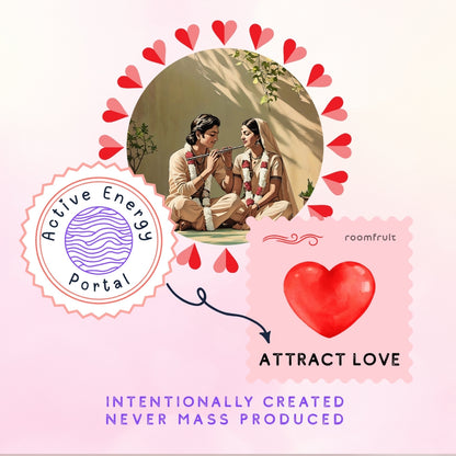 Artistic circular design of Radha Krishna canvas art for devotional art and spiritual home decor.