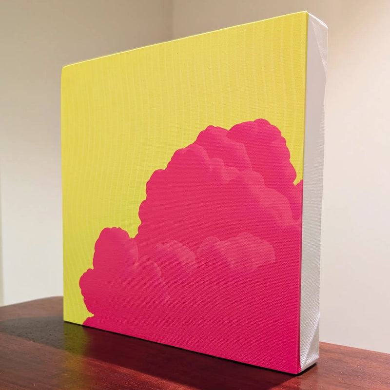 Ready to hang canvas wall art: FREE Sky shown at an angle with its deep 4 cm edge