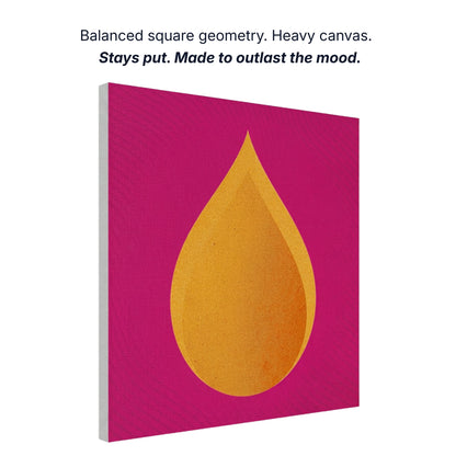 Ready to hang canvas wall art showing balanced square geometry, heavy canvas construction, gallery quality