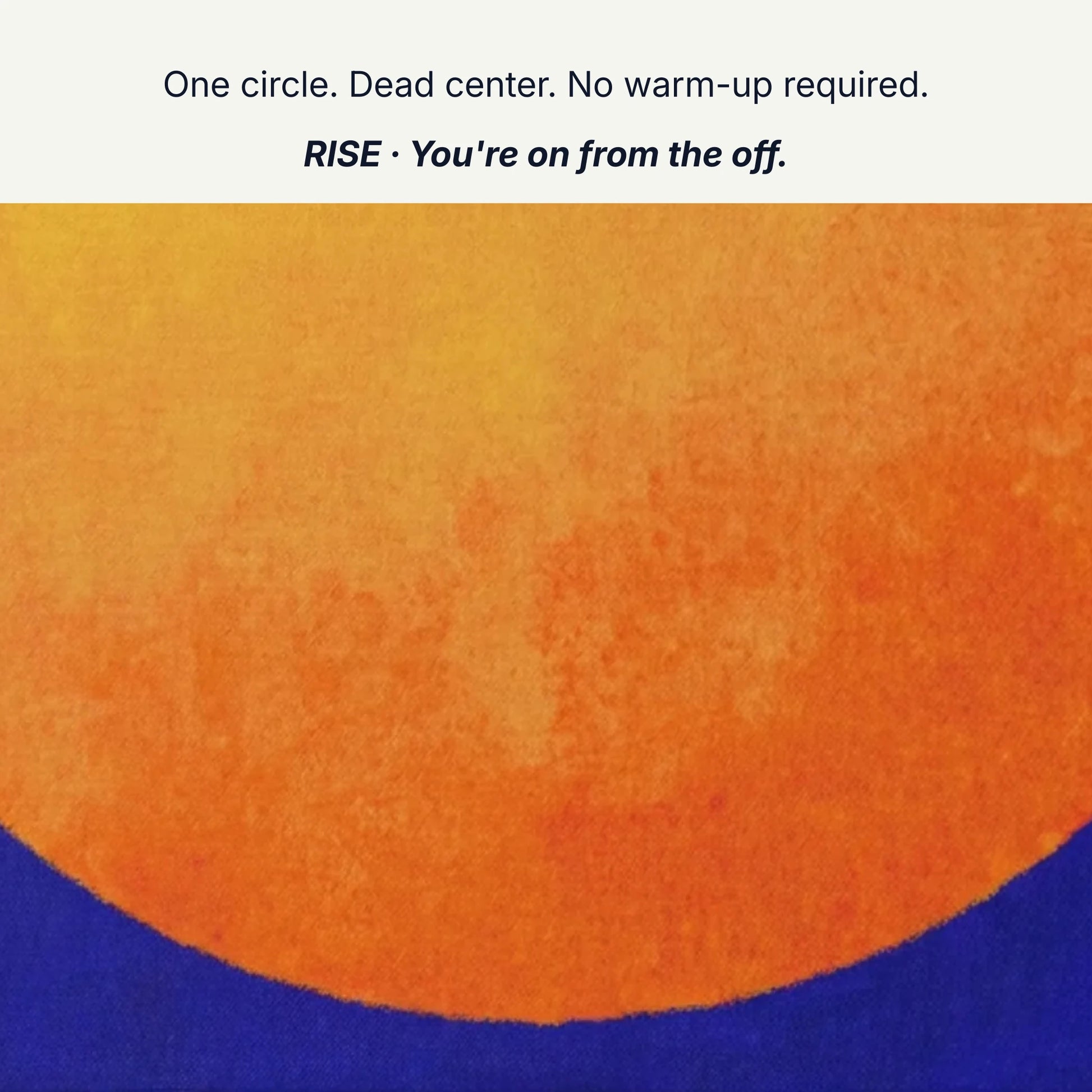 Wall art that changes mood, one circle dead center no warm-up required, sun canvas detail by RoomFruit