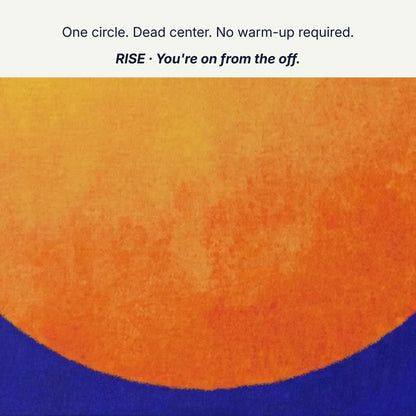 Wall art that changes mood, one circle dead center no warm-up required, sun canvas detail by RoomFruit