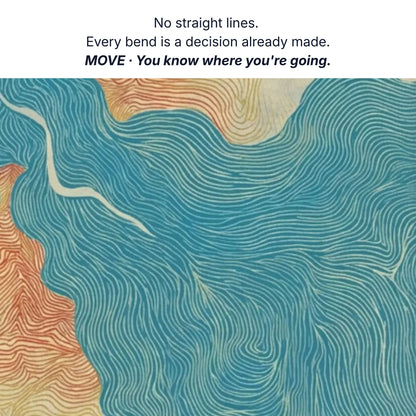 Wall art that makes you think, no straight lines, every bend is a decision already made, river map canvas detail by RoomFruit