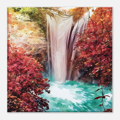 Peaceful waterfall canvas art for calming meditation and stress relief